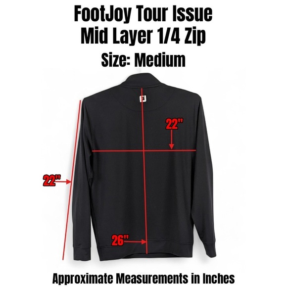 FootJoy Tour Issue Mid Layer 1/4 Zip Mens Medium Black Performance Golf - Picture 2 of 9